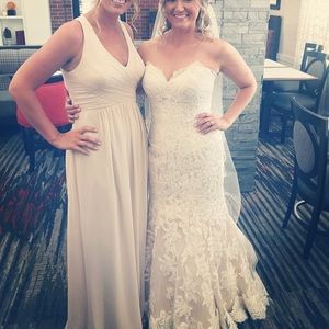 Bill Levkoff 7022 Champagne Dress Gown Sz 10